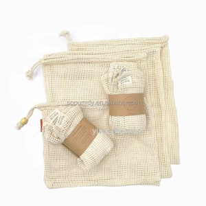 Bolsa de Malla Reutilizable 100% Algodón Orgánico Certificado con Cordón y Asa de Cuerda, Logotipo Personalizado, para Compras, Frutas, Verduras y Productos - Product Image 5
