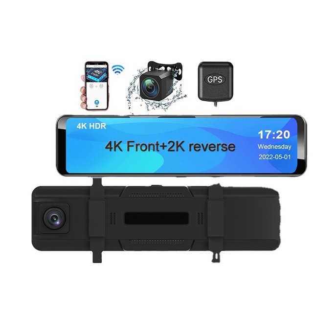 Zimtop 4K+2K Car DashCam WIFI Sony Rearview Mirror DVR GPS 2160P Video Dash Recorder Auto Registrar Night Vision Rear1440P
