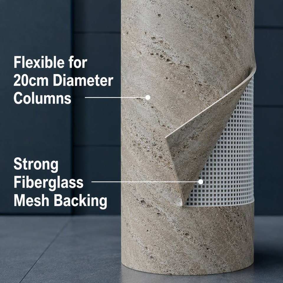School Cladding Class a Fireproof Flexible Stone Panels MCM Cladding Volcanic Rock ...