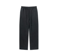 Pantalones Deportivos 345G Talla Americana, Forro Polar, Servicio Personalizado OEM, Logotipo Bordado, Pantalones para Hombre, Color Sólido, Corte Ajustado, Estilo Urbano