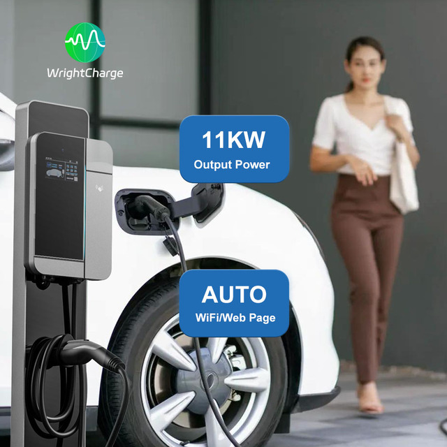 New EV Charging Station 11kW IP65 RFID Authorization Type 2 Plug FCC/CE Certified -30~+50 for Fleet Depot Global
