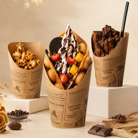 Boîte d'emballage alimentaire personnalisée en papier kraft biodégradable pour œufs, frites et coupes de crème glacée épaissie, avec logo sur mesure