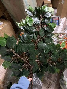 Trang Trí Nhân Tạo Banyan Cây Lá Nhân Tạo Chi Nhánh Của Màu Xanh Lá Cây Lá Lụa Banyan Lá Cho Trang Trí Nội Thất - Product Image 2