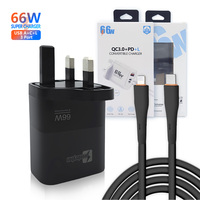 Nouveau 66W Type-C 8pin PD USB A + C + L Chargeur Charge Rapide QC 3.0 Chargeur pour iPhone 14 13 12 Téléphones Mobiles et Ordinateurs Portables