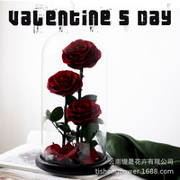 Bunga Mawar Awet Tiga Lapis dalam Kubah Kaca untuk Hadiah Hari Valentine
