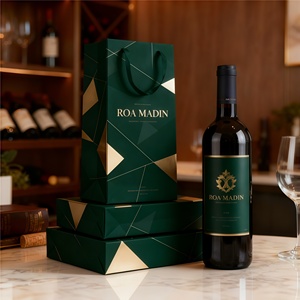 Set regalo di vino rosso e vino di fascia alta con logo personalizzato-bottiglia singola o doppia-sacchetto regalo stampato in <span class=keywords><strong>oro</strong></span> UV - Product Image 3