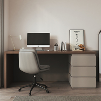 Bureau convertible en MDF minimaliste italien avec armoire de rangement intégrée pour la maison, l'ordinateur, la chambre et le bureau.