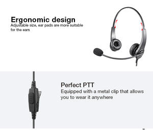 <span class=keywords><strong>Casque</strong></span> téléphonique Raytalk ODM personnalisé pour centre d'appels, mono-auriculaire avec microphone et fonction PTT intégrée - Product Image 4