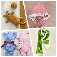 Fil de velours chenille épais de 3 mm, 100 % polyester, pour le crochet DIY, les chapeaux de poupées, les sacs, les travaux manuels, pelotes de fil en vrac pour la broderie