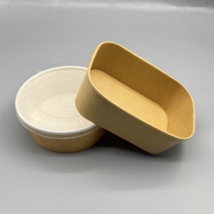 ชามสลัดกระดาษคราฟท์แบบใช้แล้วทิ้ง ภาชนะเตรียมอาหาร ชามแบบใช้แล้วทิ้ง - Product Image 5