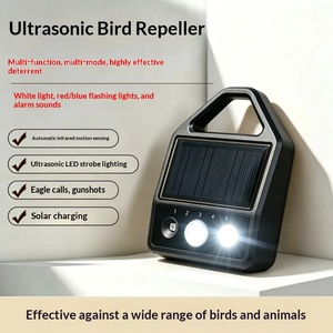 Multifunktionaler Solarbetriebener Vogel- und Tiervertreiber mit Ultraschall-Infrarotsensor Vertreibt Wildkatzen Hunde Wiesel für den Außenbereich - Product Image 3