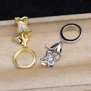 Support de pendentif en argent S925 pour perle de 12,3-12,5 mm, accessoire de fabrication de bijoux DIY, support de perle vide 6078 - Product Image 2