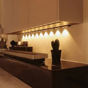 Montaje empotrado extraíble, perfil LED debajo de armario, estante de luz, iluminación de exhibición para cocina, más nuevo