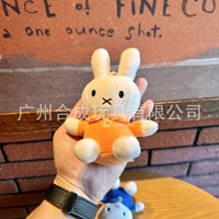 Peluche Hua Rui Lapin Miffy Adorable 12 cm, Jouet en Peluche Doux, Poupée à Habiller, Porte-clés Anti-stress pour Enfants, Idéal pour les Fêtes