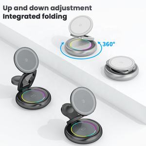 Venta caliente 15W Mesa rápida <span class=keywords><strong>Cargador</strong></span> inalámbrico Soporte plegable para teléfono celular Soporte de <span class=keywords><strong>cargador</strong></span> para teléfono <span class=keywords><strong>Cargador</strong></span> inalámbrico ajustable 3 en 1 - Product Image 5