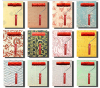 Fabricant Chinois 7" Outils Décoratifs Muraux Tête en Caoutchouc Texturée Rouleau à Motif Floral Mural et Pinceau à Peinture à Motifs