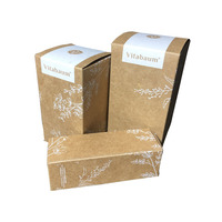 Boîte cadeau personnalisée en papier kraft, boîte à rabat avec bande en papier, impression florale blanche, boîte d'emballage cosmétique
