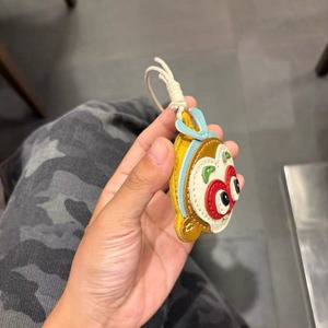 Handmade Gift Mini Handbag Seahorse Genuine Leather Light <b>Keychain</b> Embossing Printing High Quality Charm - Product Image 4