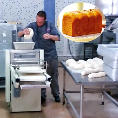 ماكينة أوتوماتيكية لصنع الخبز القصير ولفة عجين المخابز من الفولاذ المقاوم للصدأ ، معدات المخابز لتشكيل قوالب الخبز المحمص 380