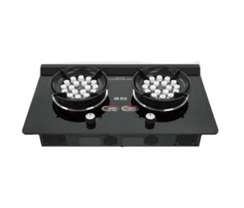 Double Burner Plasma Electric Open Flame Stove Gasless High Temp Real Fire Glass Surface Stainless Steel Kitchen Cooktop