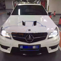 Grille de pare-chocs avant de voiture argentée noire brillante de style AMG pour Mercedes-Benz W204 Nouveau