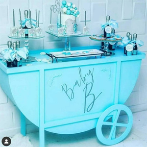Carrelli per Caramelle in Legno di Tendenza, per Matrimoni, Baby Shower, Compleanni, <span class=keywords><strong>Feste</strong></span> per Bambini - Logo Personalizzabile, Design Moderno - Product Image 1