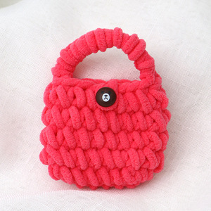 Handmade <b>knitted</b> coin purse, mini handbag, universal earphone cover, DIY yarn <b>knitted</b> <b>storage</b> bag, finished product wholesale. - Product Image 3