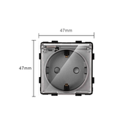 Enchufe Alemán Impermeable con Cubierta Transparente 16A 220V EU Schuko, Panel de Vidrio Templado Tipo F, Tomacorriente de Pared