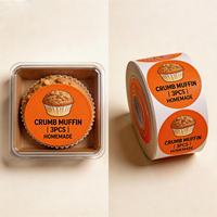 Étiquettes autocollantes personnalisées imperméables réutilisables en vinyle pour codes-barres, produits alimentaires, cadeaux de fête et emballages de gâteaux au chocolat
