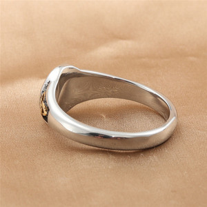 European American Style Titanium Steel Irish Flower <b>Ring</b> Men's Punk Retro Geometric Design Size 28 Gift Jewelry - Product Image 3