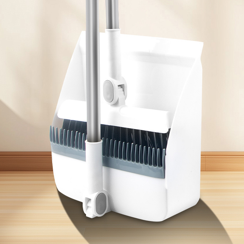 White folding 2-piece set [broom and dustpan]