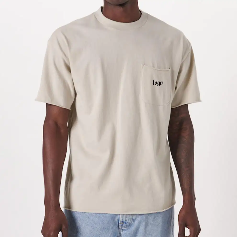 T-shirt 7900 da uomo da palestra 180g Fitness con tasca ampia da uomo maglietta girocollo taglie forti traspirante