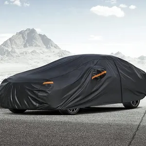 Housse de protection automobile PEVA robuste en coton imperméable toutes saisons, double couche, extérieur, pluie, neige, UV, avec fermeture éclair, kit complet - Product Image 5