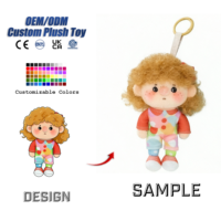 Poupée en peluche personnalisée Fille aux taches mignonnes, Poupée en coton Kawaii avec tenues, Figurines en peluche douces, Porte-clés, Vente en gros OEM ODM