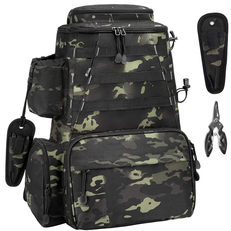 Outdoor Large Capacity Waterproof Camo Fishing Hunting Camping Snowmobiling Shoulder Sling Backpack Fishing Gear Tackle Bags