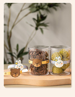Pot à biscuits en plastique Transparent, boîte à gâteaux de Dessert, seau à biscuits rond, boîte à pâtisserie scellée