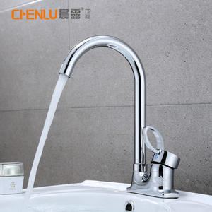 Chenlu Basin Faucet Single Handle Chrome Deck Mounted Ceramic Valve Core Single Hole - Product Image 1