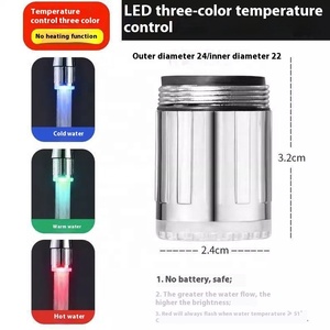Aérateur à LED intelligent à changement de couleur Contrôle de température Robinet d'eau chaude et froide jetable Robinet <span class=keywords><strong>lumineux</strong></span> Fournitures de toilette pour le bain - Product Image 5