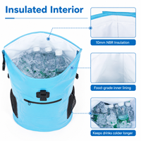 Sac isotherme étanche personnalisé avec logo, 30L, résistant à l'eau, sac à dos isotherme en PVC 500D avec poches latérales en maille