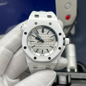 Relojes Mecánicos para Hombre, Reloj de Metal, Estilo Moderno, Reloj Automático de Lujo para Hombre, Cerámica Blanca de 42 mm, Correa de Buceo de Goma - Product Image 1