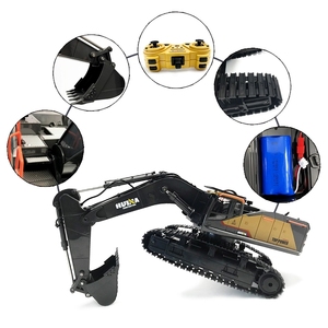Excavatrice RC <span class=keywords><strong>Huina</strong></span> <span class=keywords><strong>1592</strong></span>, échelle 1:14, distance de contrôle à distance de 30 à 50 m, modèle de véhicule 22CH, jouets de loisir pour enfants, cadeaux de Noël - Product Image 1