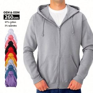 Custom Logo High Quality Zipper Oversized Hoodies <b>Jacket</b> Custom Puff Print Terry Cotton Mens Zip up Hoodie Clothing Manufacturer - Product Image 1