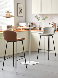 Silla de <span class=keywords><strong>Bar</strong></span> informal moderna con respaldo ajustable, diseño giratorio de lujo accesible para el hogar - Product Image 3
