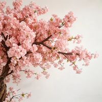 Arbre de fleurs artificielles en soie, rose, écologique, imperméable, pour mariage, Noël, Pâques, centre de table, remise de diplôme, hôtels