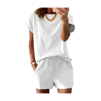 Ensemble de vêtements pour femmes, ensemble deux pièces, tenue de jogging pour femmes, t-shirt à manches courtes et ensemble de shorts taille haute pour femmes