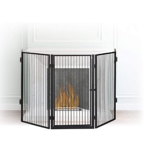 3 Panels Black <strong>Fire</strong> Spark <strong>Guard</strong> Grate Large Steel Mesh Fireplace <strong>Screen</strong> With Tool Sets - Product Image 1