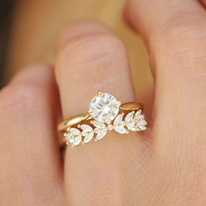 Anello Geometrico da Donna in Grano, Elegante Gioiello da Dito alla Moda - Product Image 2