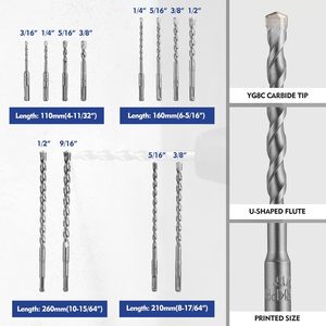 GreatStar SDS-Plus Rotary Hammer <b>Drill</b> <b>Bits</b> Chisel Carbide-Tipped Masonry Chisels 110-210mm Concrete Stone Brick - Product Image 3