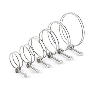 65 Mn steel galvanized cable hose clip rope wire spring clip double wire hose clamp