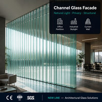 Láminas de Vidrio para Construcción de Alta Calidad, Vidrio Esmerilado en Forma de U de 2mm-12mm, Vidrio Templado en Forma de U con Bajo Contenido de Hierro para Paredes Exteriores